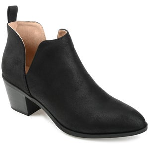 Journee Collection Lola Boots Women's 6.5 M Black Vegan Leather Bootie LION1073