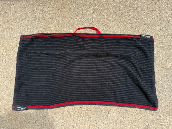 Red and Black Titleist Towel