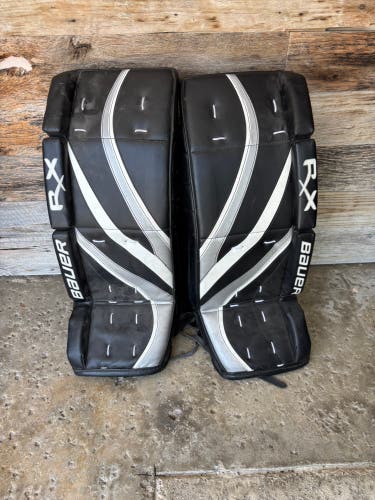 Black 28" Junior Bauer RX4 Goalie Leg Pads