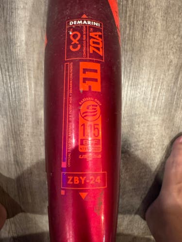 2024 DeMarini Zoa Composite USSSA Certified Bat (-11) 16 oz 27" (Used)