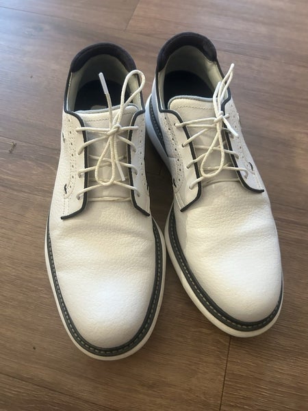 FootJoy Traditions Blucher Golf Shoes 9.5M White Navy Blue
