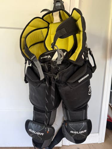 Junior L/XL Ritual X Goalie Pants WITH knee guards and suspenders