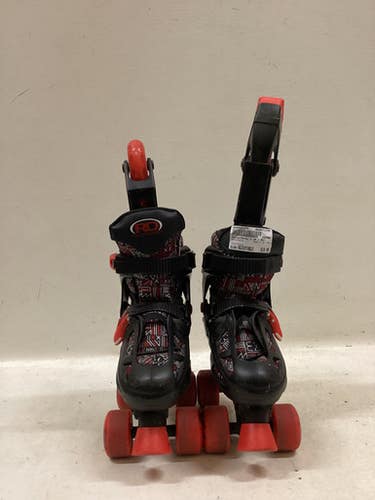 Used Rollerderby 2 In 1 Adj Junior Roller Quad Skates Black Adjustable 11725-s000503178