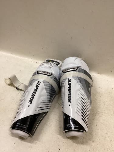 Used Bauer Supreme S170 Youth Shin Guards White 10" 11725-s000503204