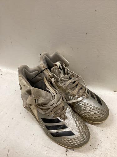 Used Adidas Jr Fb Cleats White And Silver Junior 05.5 11725-s000502632