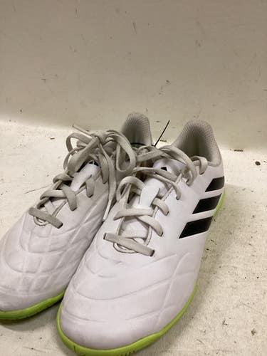 Used Adidas Soccer Indoor Shoes White And Optic Yellow Junior 02 11725-s000502606