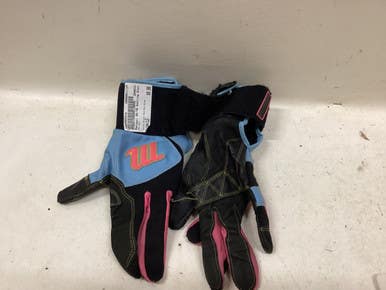 Used Marucci Bb Sb Batting Gloves Black And Sky Blue Lg 11725-s000503318