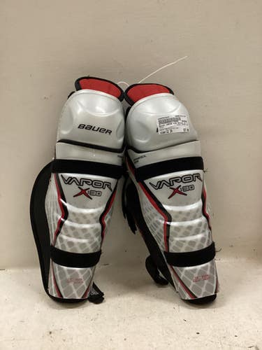 Used Bauer Vapor X30 Junior Shin Guards White Black Red 12" 11725-s000503645