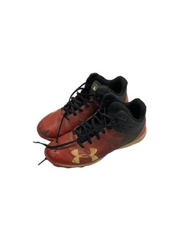 Used Under Armour 5y Red Blk Junior 05 Molded Baseball And Softball Cleats 11347-s000217706