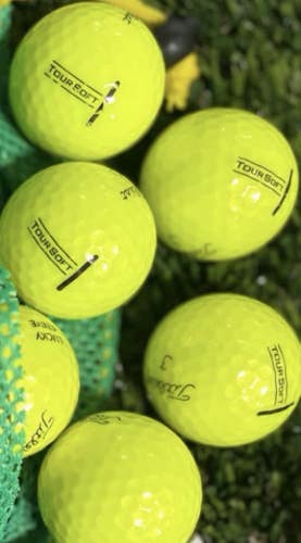 60 Pack Yellow Titleist Tour Soft Used Golf Balls AAA 3A Bulk Recycled Balls