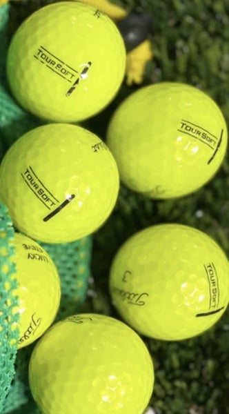 60 Pack Yellow Titleist Tour Soft Used Golf Balls AAA 3A Bulk Recycled Balls