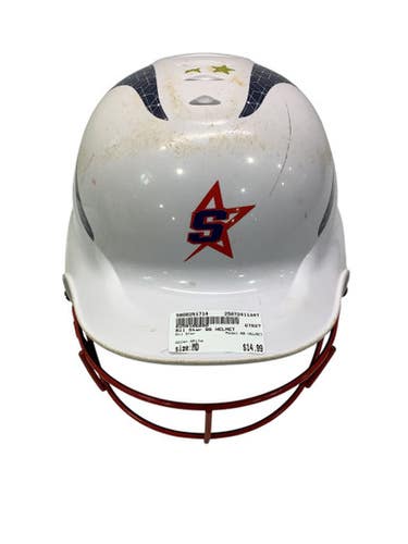 Used All Star Bb Helmet Batting Helmet W Mask White Md 11347-s000251714
