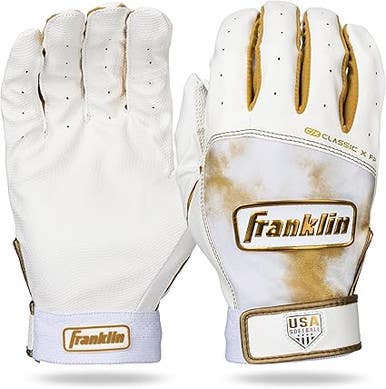 New Franklin Classic Girls Fp Bb Sb Batting Gloves White And Gold Md 11347-fra20076f2