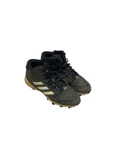 Used Adidas 3 Black Stripe Bb Cleats Bb Sb Cleats Black Junior 04 11347-s000252960