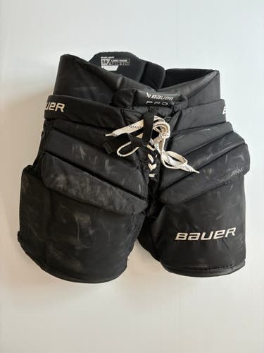 Used Senior Large Bauer Pro Hockey Goalie Pants - Black