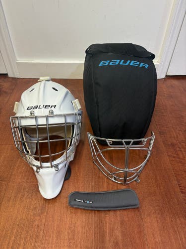 S21 Bauer 950 Goalie Mask Certified Straight & CatEye Cages + New Resilient Foam Senior Small (Used)
