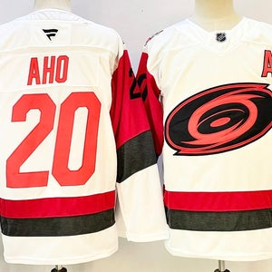 Men's Carolina Hurricanes Sebastian Aho 20 White Stitched Jersey Size 50