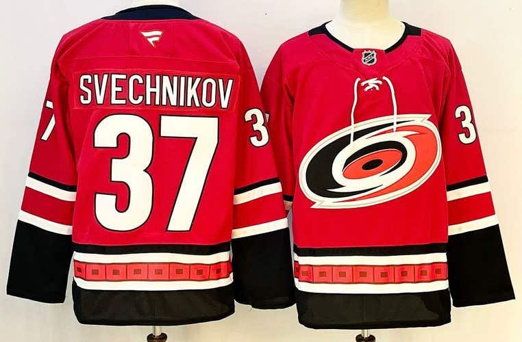 Men's Carolina Hurricanes Svechnikov 37 Stitched Red Jersey Size 50