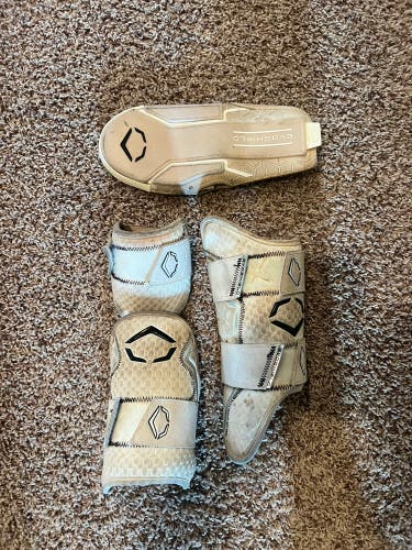 White Senior EvoShield Leg guard Shin Guards (Used)