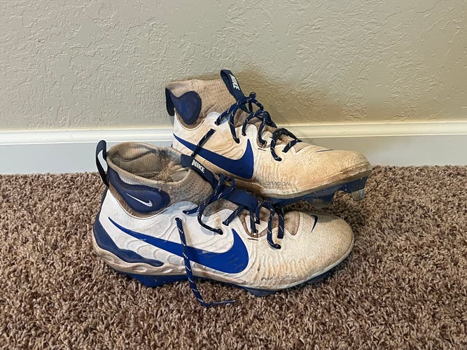 White Men's Size M 9.0 (W 10.0) Adult Nike Alpha Huarache NXT High Top Metal (Used)