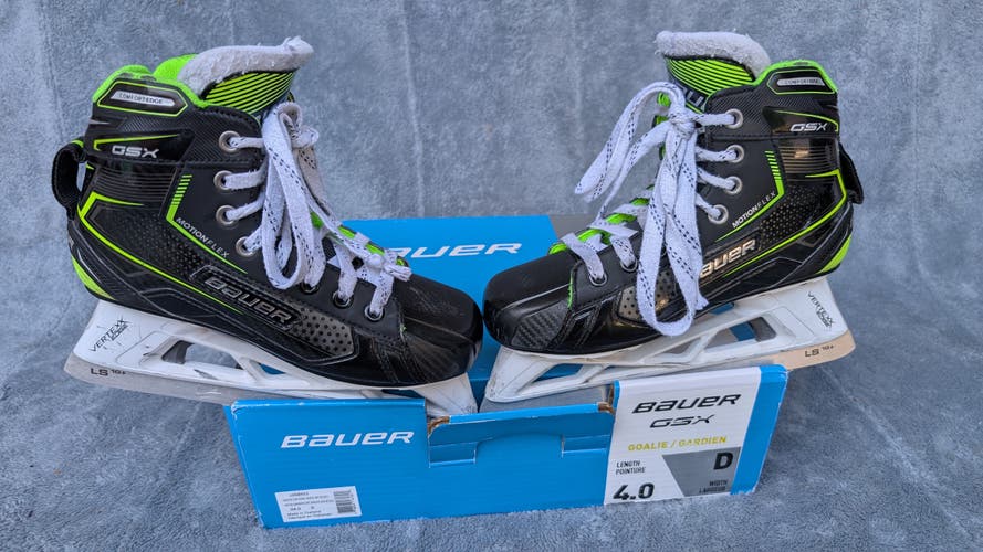 Bauer GSX Hockey Goalie Skates Regular Width Size 4 (Used)