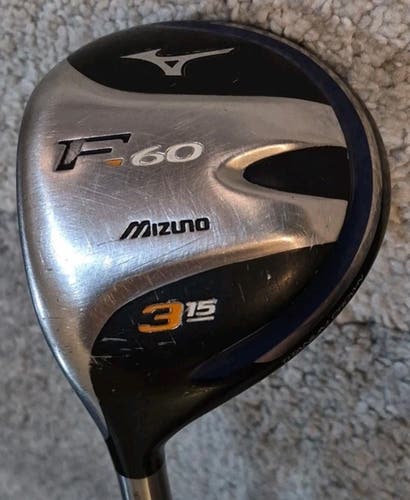 Mizuno F-60 Fairway 3 Wood 15° Titanium Crown Exsar FS3 Graphite Stiff Flex (Used)