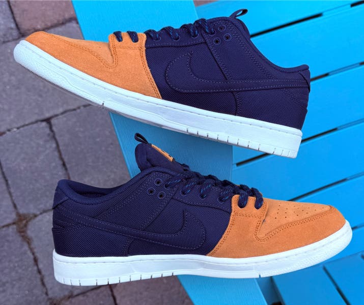 Men's Nike SB Dunk Low Desert Ochre and Midnight Navy Skateboard