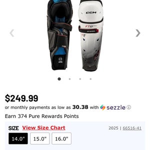 Senior CCM Jetspeed FT8 Pro 14" Shin Pads (Used)