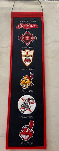 Cleveland Indians Vintage Wool Logo Banner (Like New)