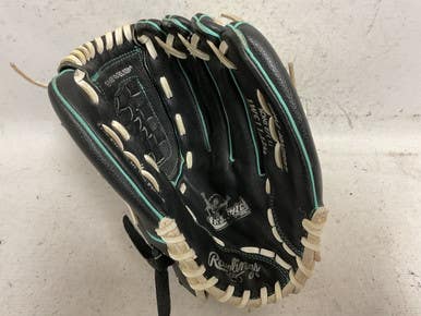 Used Rawlings Wfp115mt Rh Throw Fastpitch Gloves Black And Sky Blue 11 1 2" 11855-s000205910