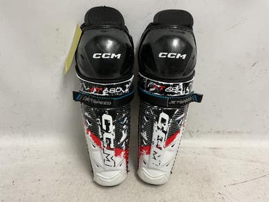 Used Ccm Jetspeed Ft680 Junior Shin Guards White Black Red 11" 11855-s000205869