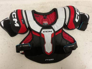 Used Ccm Jetspeed Ft 680 Junior Shoulder Pads White Black Red Sm 11855-s000205865