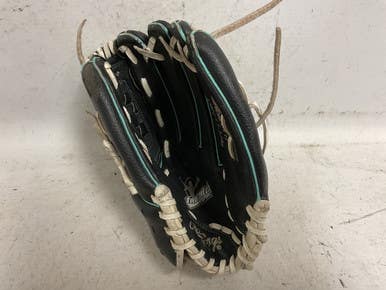Used Rawlings Wfp115mt Rh Throw Fastpitch Gloves Black And Sky Blue 11 1 2" 11855-s000205785
