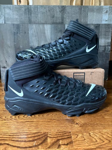 Nike Force Savage Shark 2 Football Cleats Black White Men Size 20 *READ*