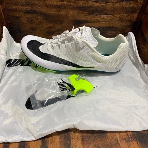 Nike Zoom Rival Sprint Track White Black Bright Spruce FZ9663-102 Sz 9.5