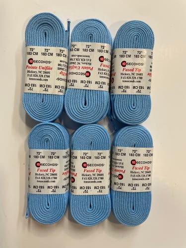 Hockey Laces 6 Pairs Baby Blue (72 inches)