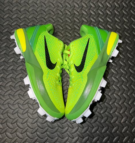 1/1 Custom Nike Kobe 6 Grinch Baseball Cleats Men’s Size 9.5