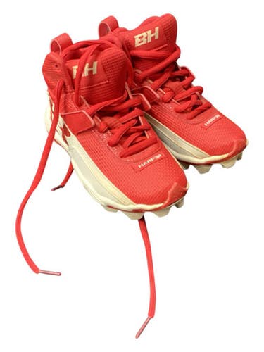 Used Under Armour Bryce Harper X Bb Sb Cleats Red Youth 11.0 11846-s000106674