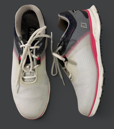 FootJoy Pro SL Sport White/Gray/Pink Spikeless Womens Golf Shoes 8 M 98147