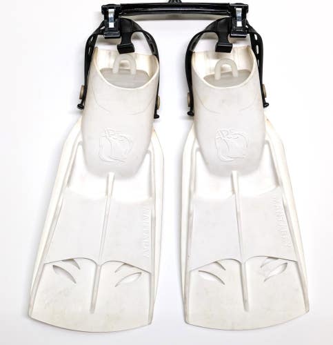 APS MantaRay Open Heel Fins with Bungee Straps XL, X Large White       Manta Ray