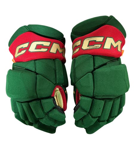 CCM JetSpeed FT1 Pro Stock Hockey Gloves 14” Green WILD 2005