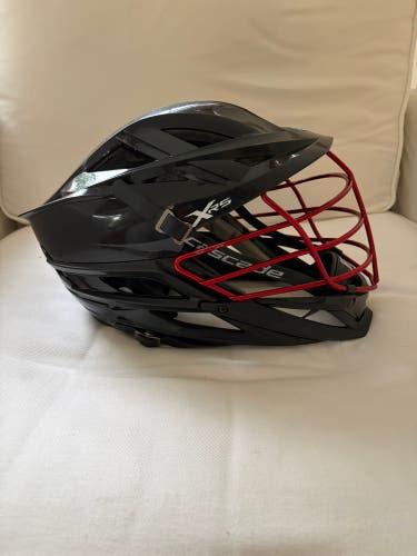 Rutgers Cascade XRS Helmet - all black with red facemask (Retail: $375)