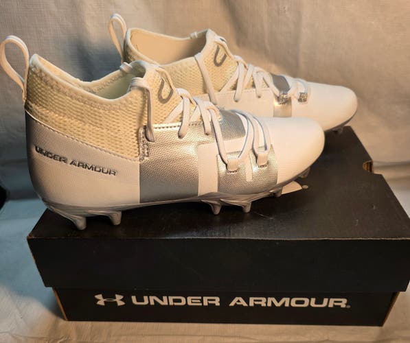 White 4Y (Big Kids / Youth) Under Armour Cleats (New)