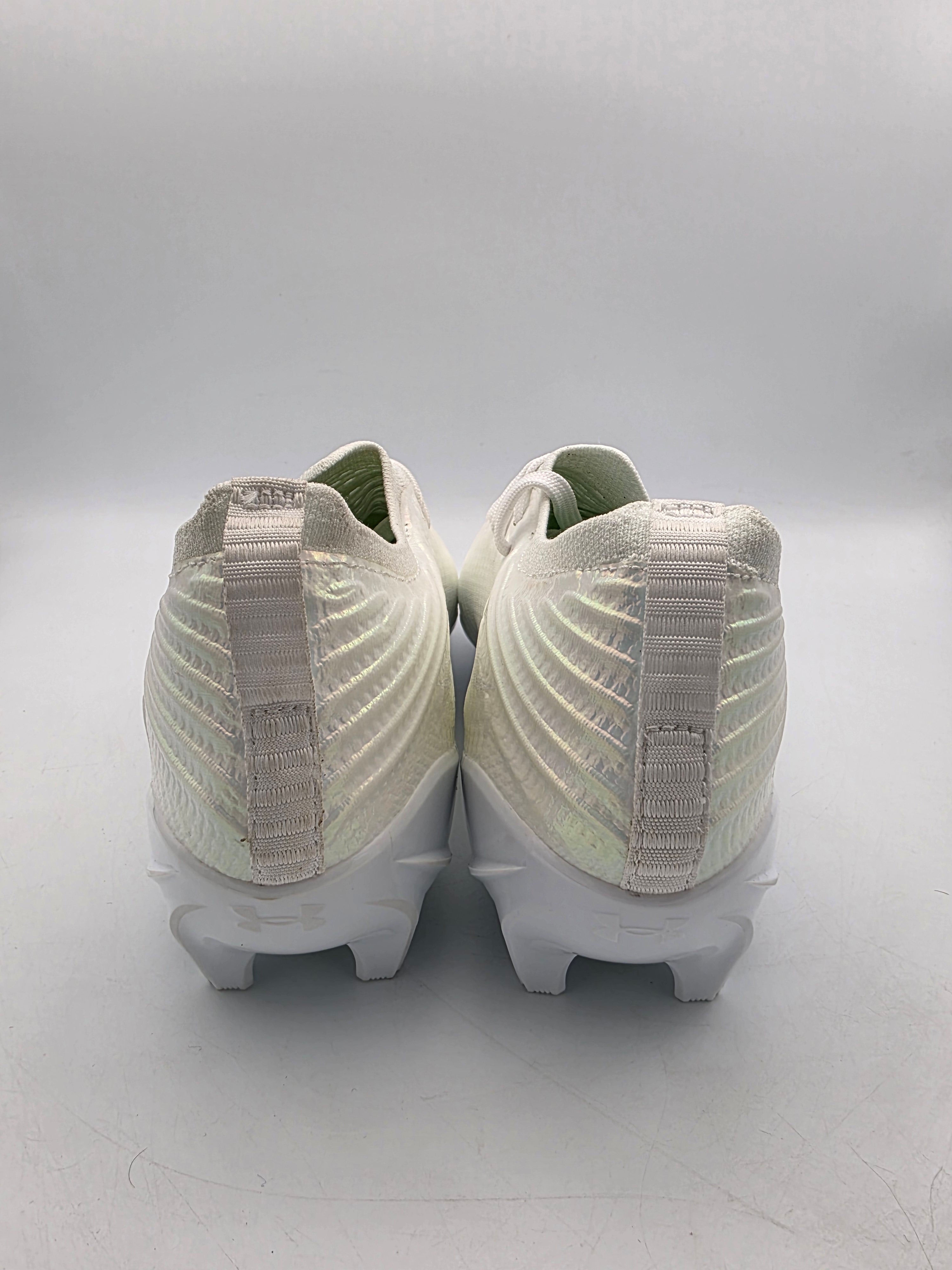 Size 12 - Under Armour Blur Pro 3028220-100 White Lace Up Football Cleats Men\'s Under Armour Blur Pro Football Cleats Mens Size 9.5 White  main image 3