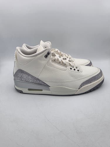 Nike Air Jordan 3 Retro Sail Metallic Silver CK9246-100 Women's Size 12 White