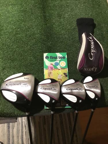 Lynx Ladies Crystal Cat XC12 Woods & Hybrid Set (D, 3W, 5W, 5H) Graphite Shafts