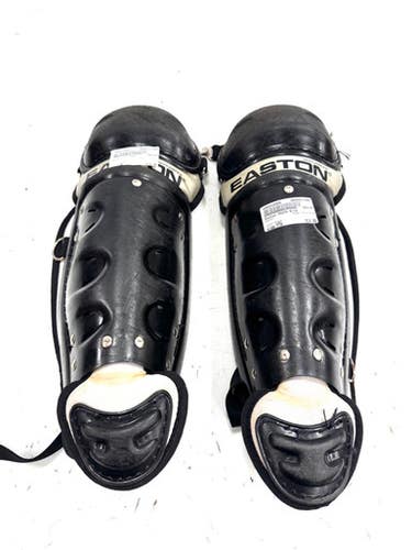 Used Easton Youth 9-12 Catchers Leg Guards Black Youth 11860-c000310926