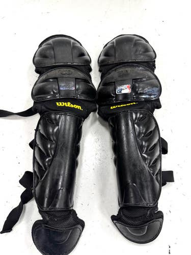 Used Wilson 13 Inch Catchers Leg Guards Black Junior 11860-c000310924