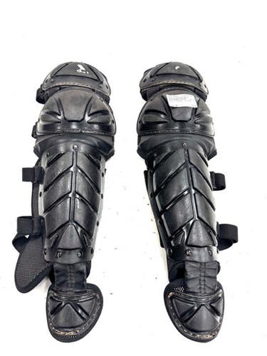Used Adidas Junior Leg Pads Catchers Leg Guards Black Junior 11860-c000310903