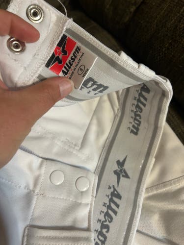White Unisex Small Youth Alleson Game Pants (Used)
